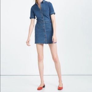 Zara trafaluc mini jean dress